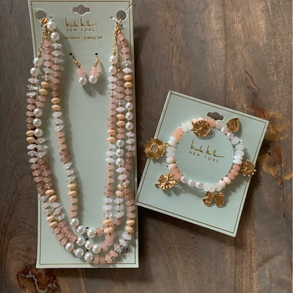 Nicole Miller New York Multi-Color Beaded Necklace and Bracelet Set - Picture 2 of 8